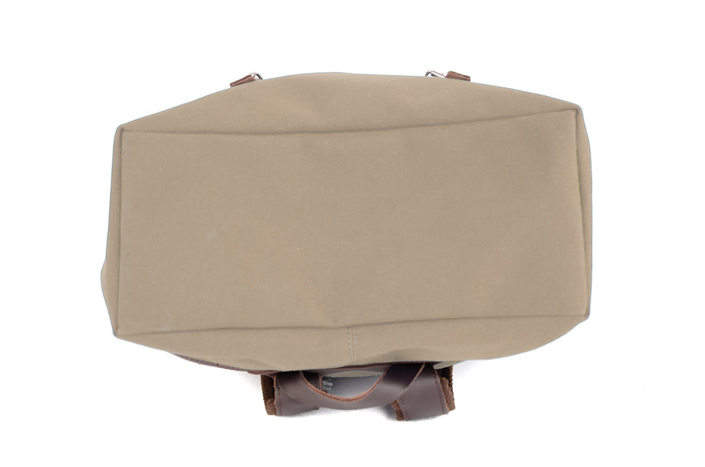 RU138 Baumwoll-Rucksack mit Echt-Leder-Strippen Sand