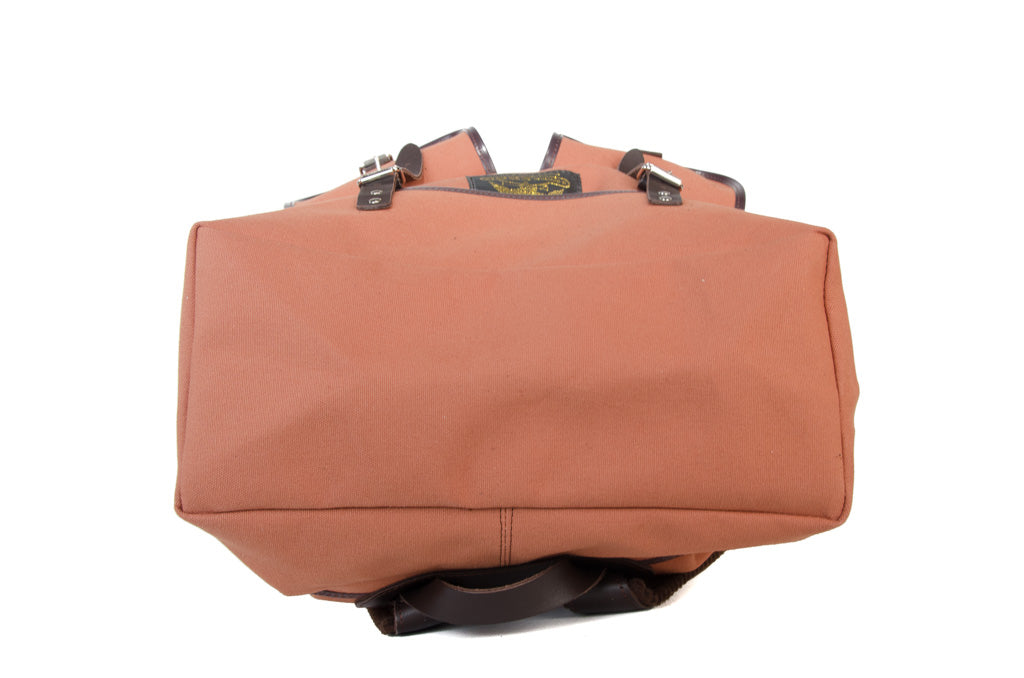 RU138 Baumwoll-Rucksack mit Echt-Leder-Strippen Braun