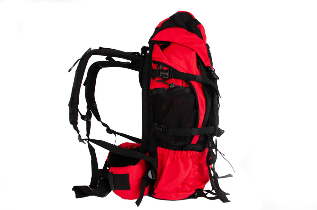 RU75 Tourenrucksack 65 L Rot mit Schwarz