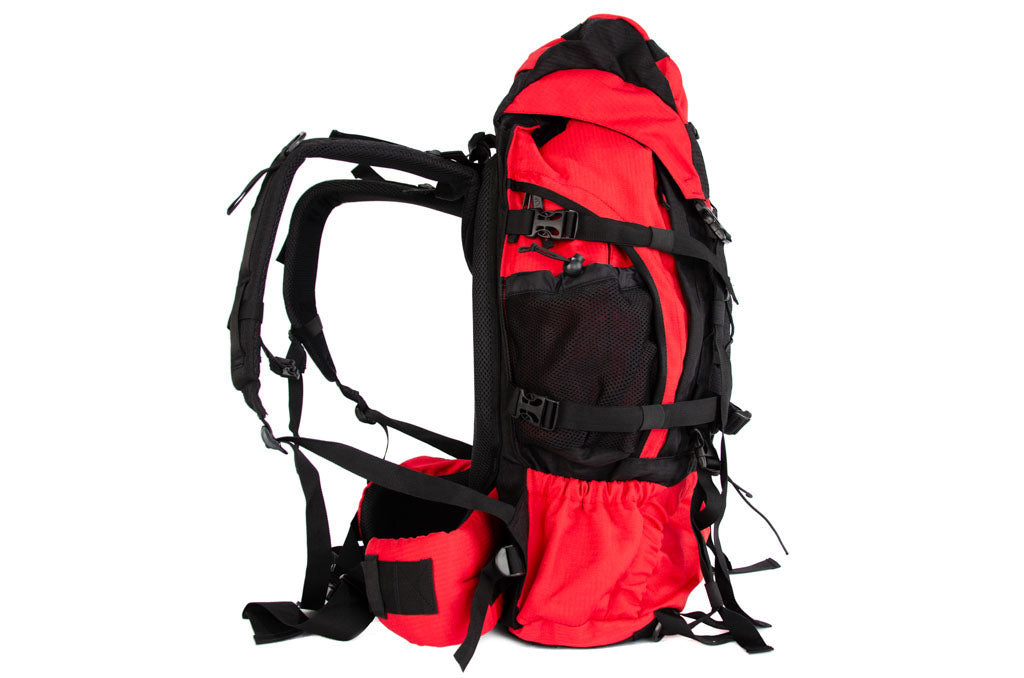 RU75 Tourenrucksack 65 L Rot mit Schwarz