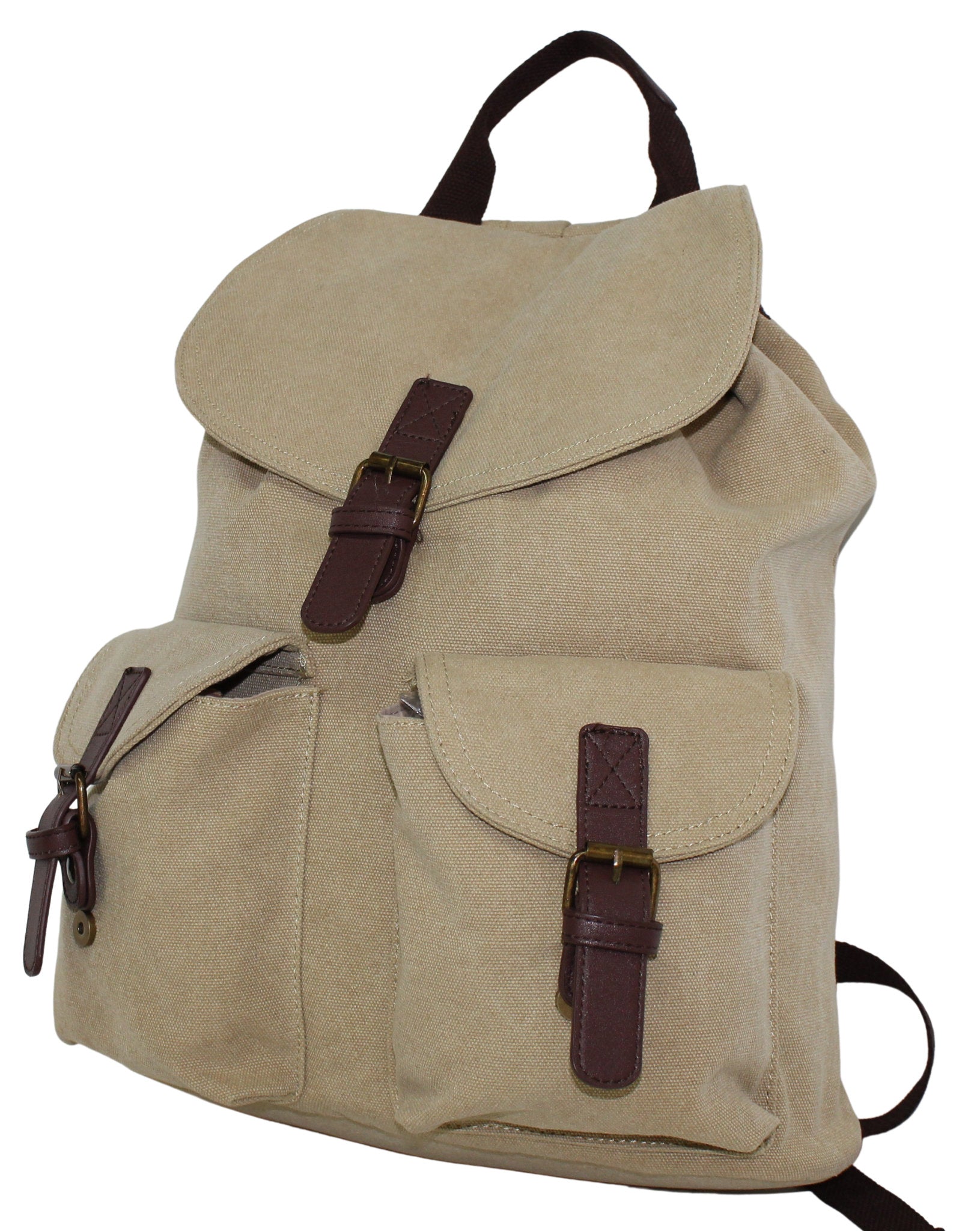 essl wanderrucksack 31 RU133 Cotton Backpack Magnetic Clasp Sand – essl-rucksack