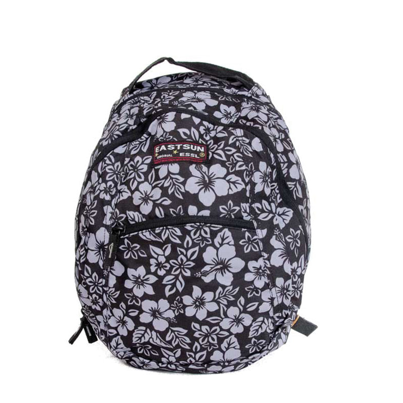 Black backpack with outlet flowers