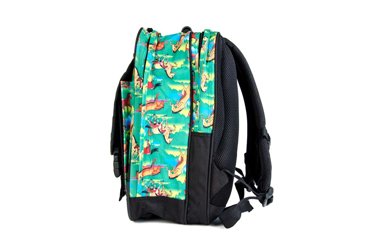 RU8007 School backpack 18 l horses green