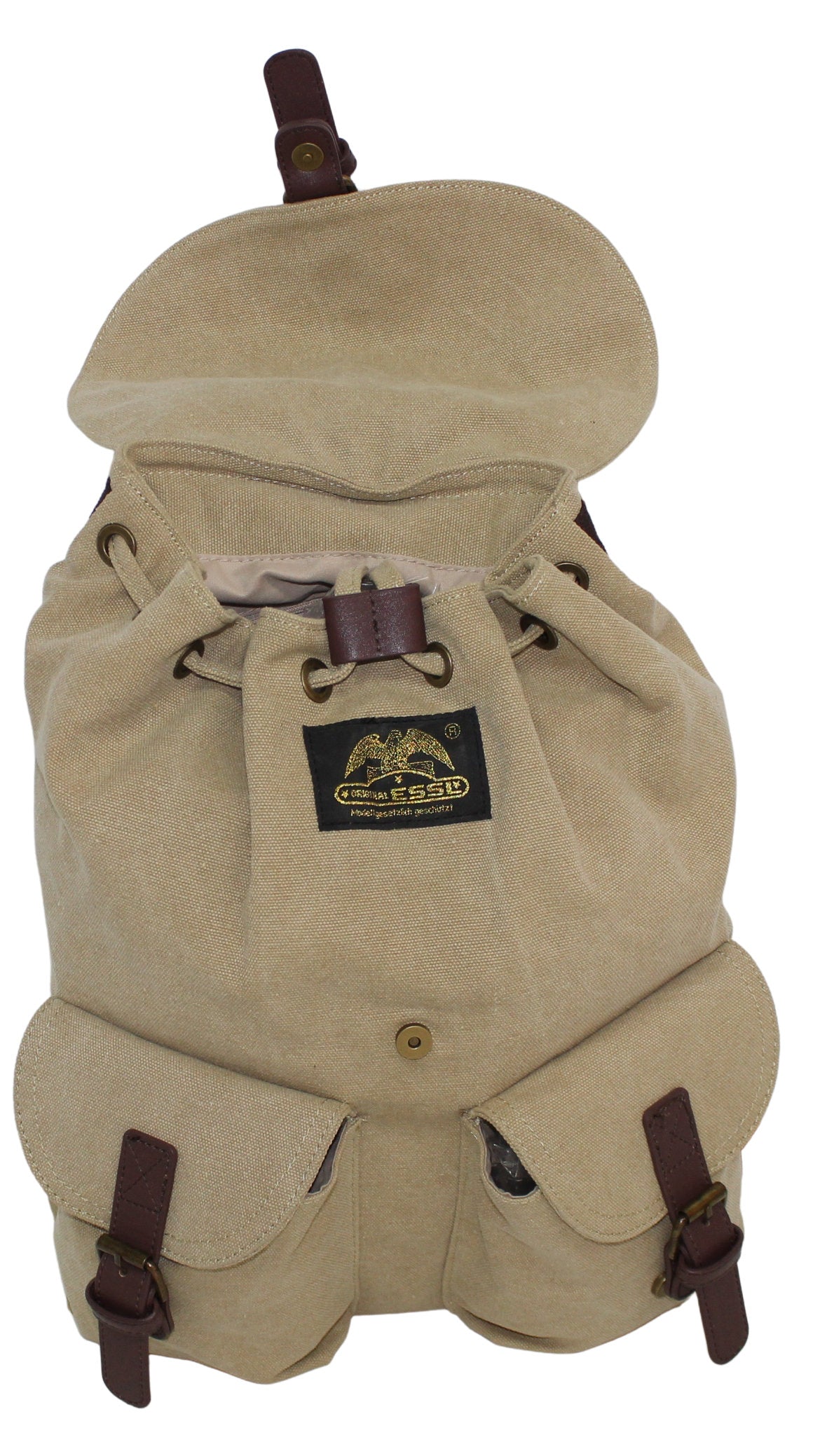 essl wanderrucksack 31 RU133 Cotton Backpack Magnetic Clasp Sand – essl-rucksack